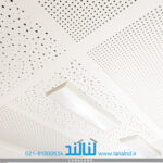 تایل آکوستیک پانچ دایره ای 6/18 روکش PVC فلیس سفید - Image 3