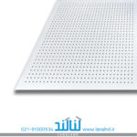 تایل آکوستیک پانچ دایره ای 6/18 روکش PVC فلیس سفید